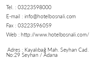 Hotel Bosnal iletiim bilgileri